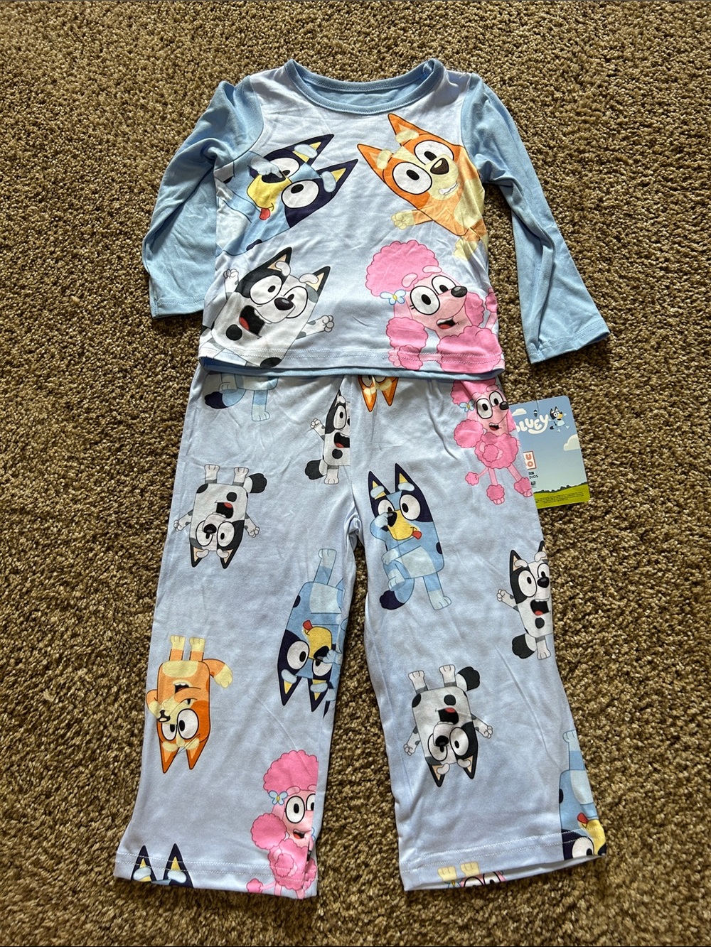Kids Light Blue Bluey Pajama Set
